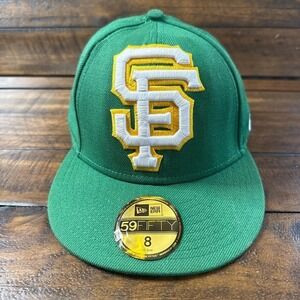 SF Giants New Era 59FIFTY Size 8 Green Wool Augusta Bloom Cap